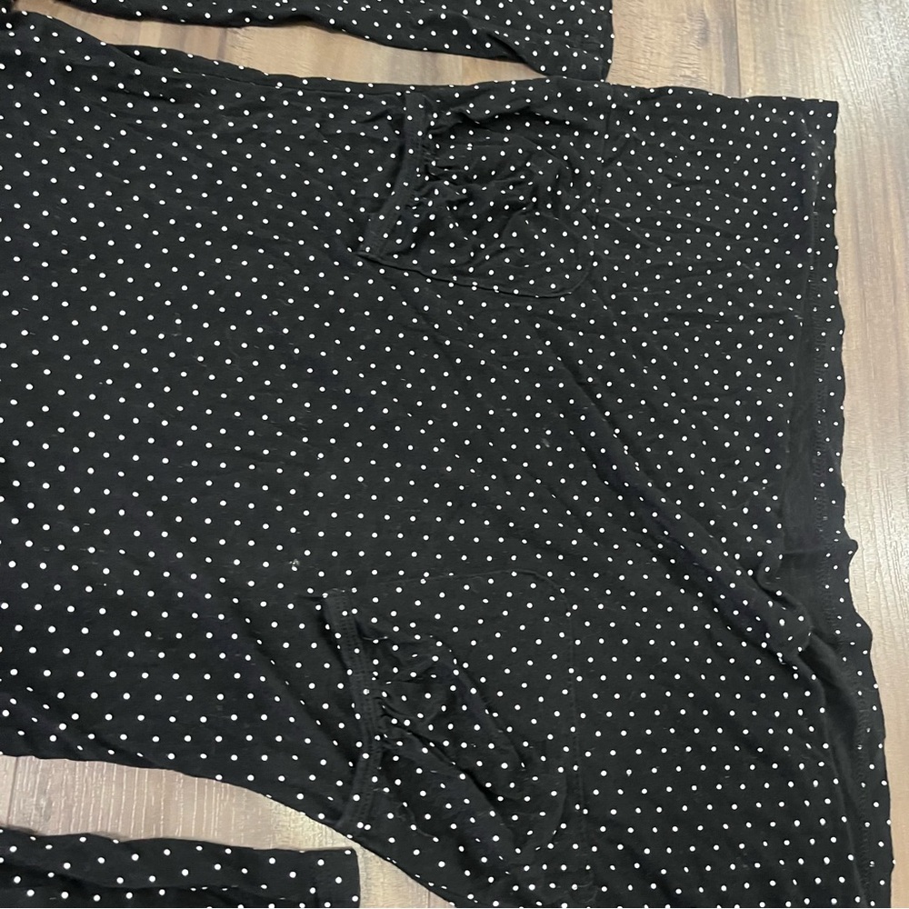 Black Polka Dot Hooded Top - Picture 3 of 4